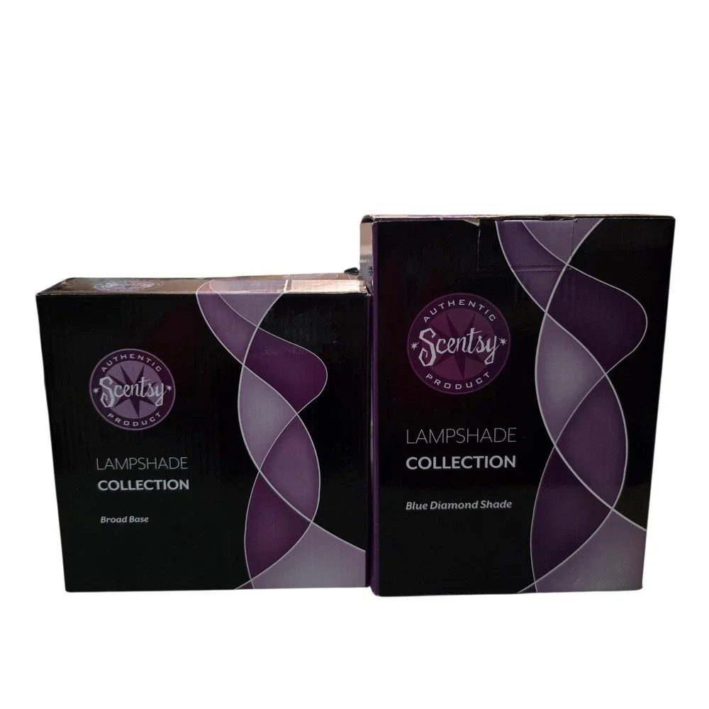 Scentsy lampshade Collection Blue Diamond Shade‎ & Broad Base Wax Melt Warmer